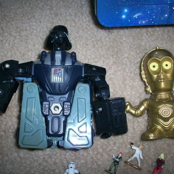 Star Wars Toy Lot Micro Machines Mini Heads Darth Vader Trooper Tin Box, Figures - Picture 9 of 14